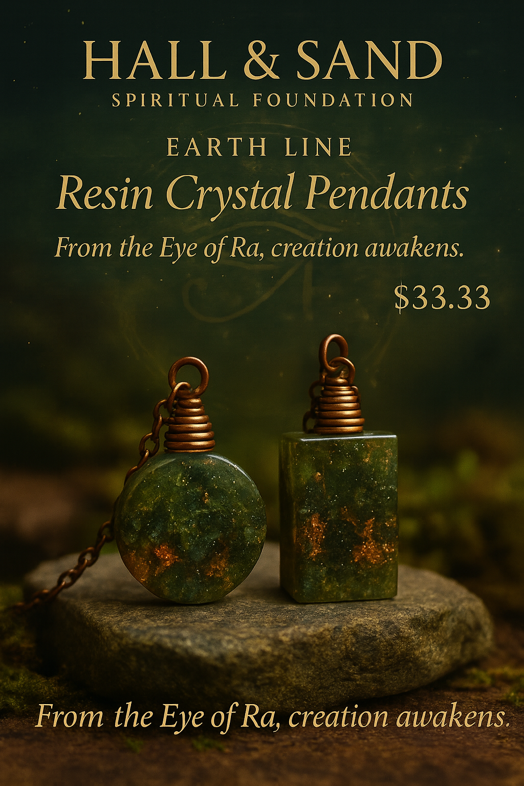 Earth Line – Resin Crystal Pendant Necklace
