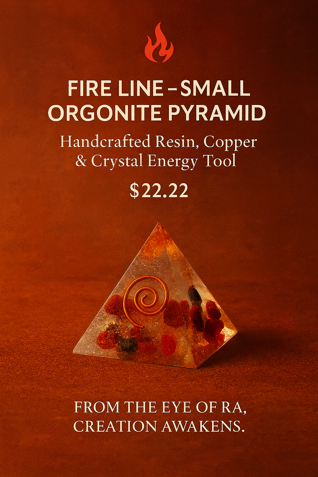 Fire Line – Small Orgonite Pyramid