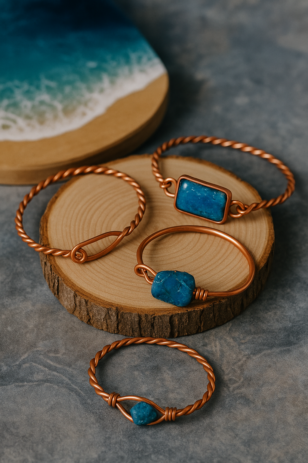 Water Line – Copper & Crystal Bracelets