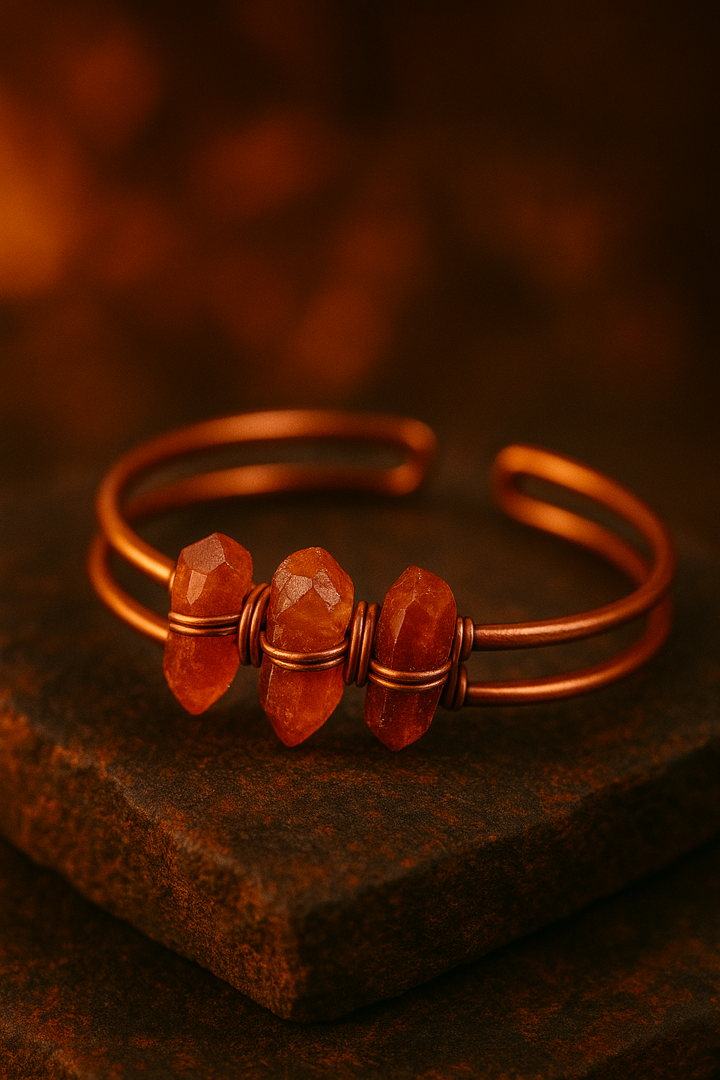 Fire Line – Copper & Crystal Bracelets
