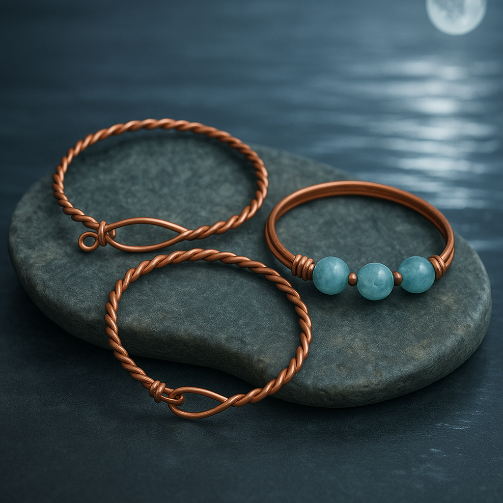 Water Line – Copper & Crystal Bracelets