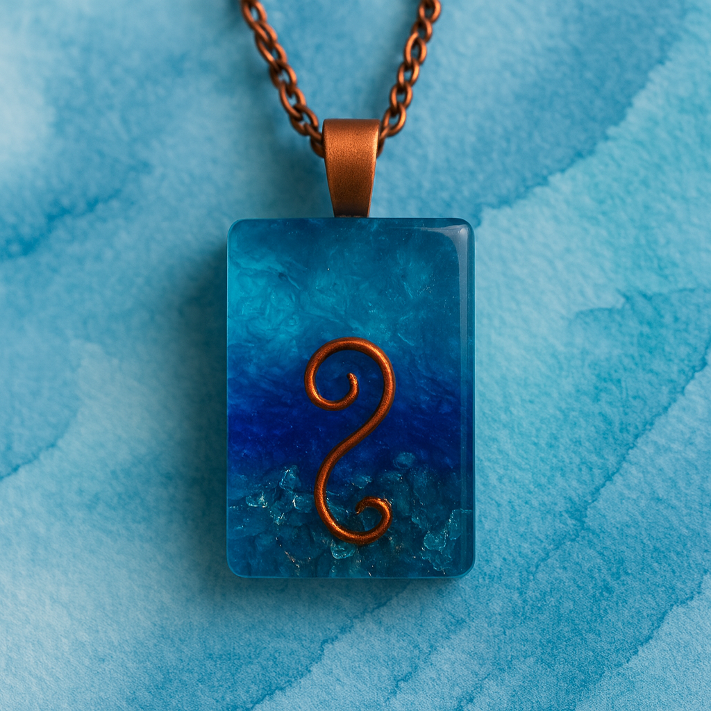 Water Line – Resin Crystal Pendant Necklace