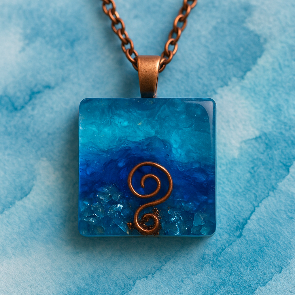 Water Line – Resin Crystal Pendant Necklace