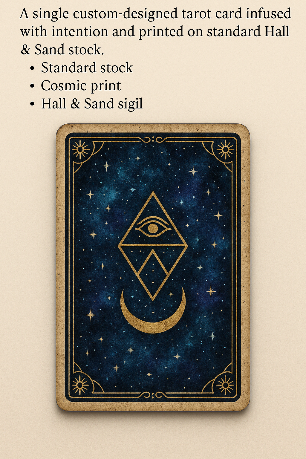 single custom-designed tarot card